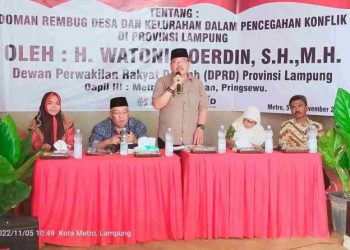 Anggota DPRD Lampung Watoni Noerdin Sosialisasikan Perda Tentang Penanganan Konfilk Di Metro Barat