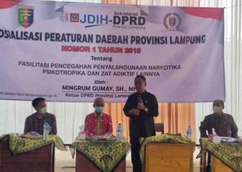 Ketua DPRD Lampung Mingrum Gumay Sosialisasikan Perda Tentang Pencegahan Narkoba Kepada Pelajar Bekri Lamteng